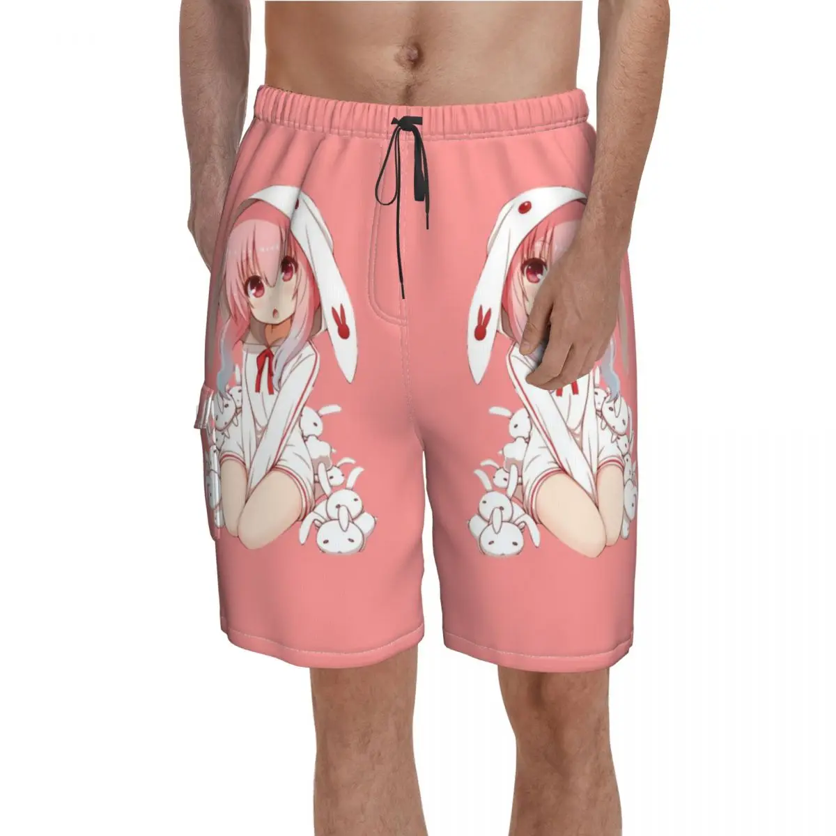 

Anime Rabbit Girl, Loli Chan! Board Shorts Kawaii cute manga aesthetic Board Short Pants Trenky Man Comfortable Print Swim Trunk