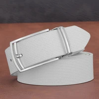 2022 casual white 3 3cm young men genuine pin buckle belt cowhide belt for men jeans cow leather high quality cinturones hombre
