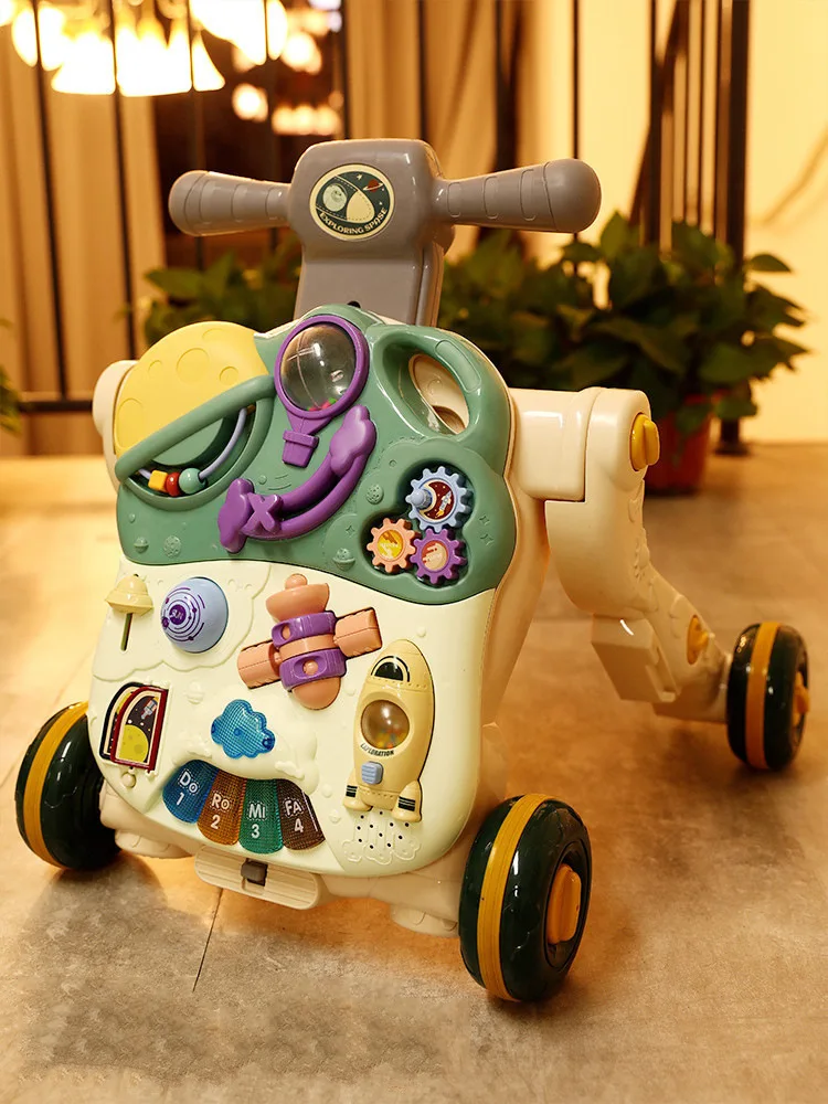 New Three-in-one Children's Baby Multi-function Trolley Toy Baby Anti-o-leg Anti-rollover Music Trolley Outdoor Riding Toy Car
