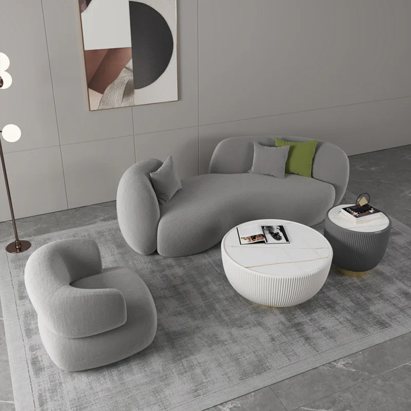 

Nordic fabric U-shaped embracing lamb velvet sofa living room heterosexual creative fabric sofa reception net red sofa