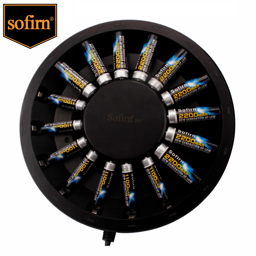 Sofirn 16 Slots Smart Battery Charger with Indicator Light For AA AAA NiMH NiCd Rechargeable Batteries Chargers without battery