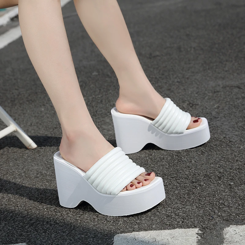 

Women Summer Flip Flops Shoes Female Wedge Platform Sandal 2022 Ladies sandals Thick Bottom Casual Slippers Shoe Black white