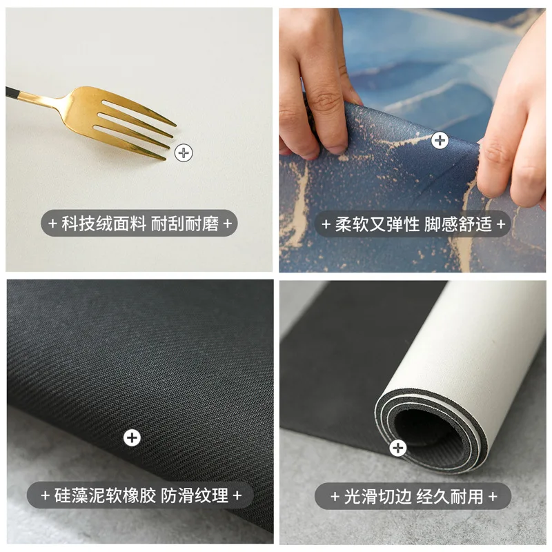 technology velvet floor mat natural rubber soft diatomite rug water absorben bath mats toilet non slip mat bathroom decoration free global shipping