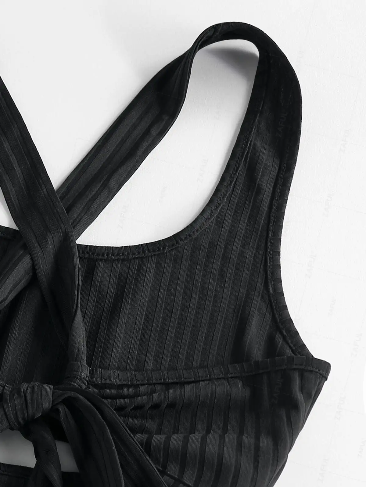 ZAFUL женское повседневное сексуальное облегающее мини-платье-майка в рубчик с