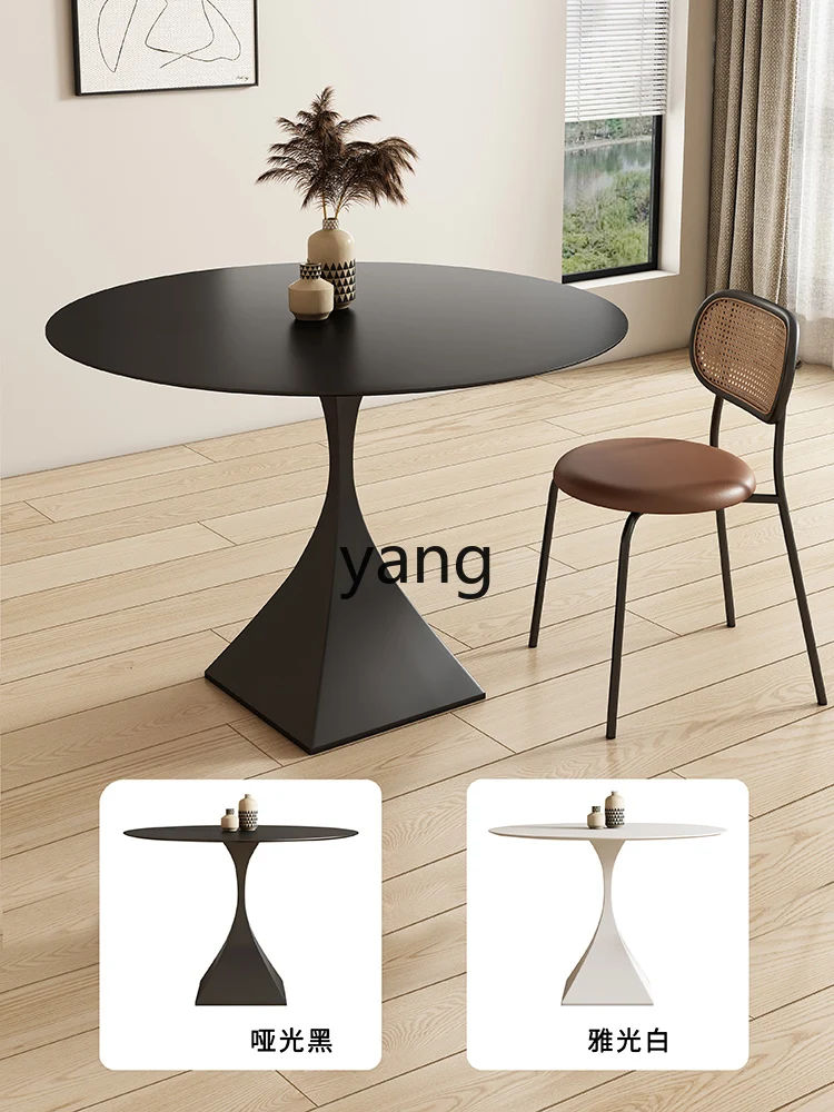 LXL крем-стиль каменная тарелка обеденный стол круглый белый согласование Delifeng