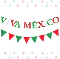 funmemoir mexican independence day party decorations glitter viva mexico banner green red bunting banner festival party supplies