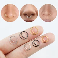 piercing navel surgical steel nose hoop woman rings hinged ear nose septum piercing unisex ear tragus cartilage body jewelry