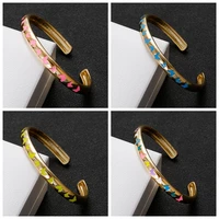 colorful pink butterfly enamel bangles bracelets for women party fashion bangles copper open bracelets jewelry 7 colors