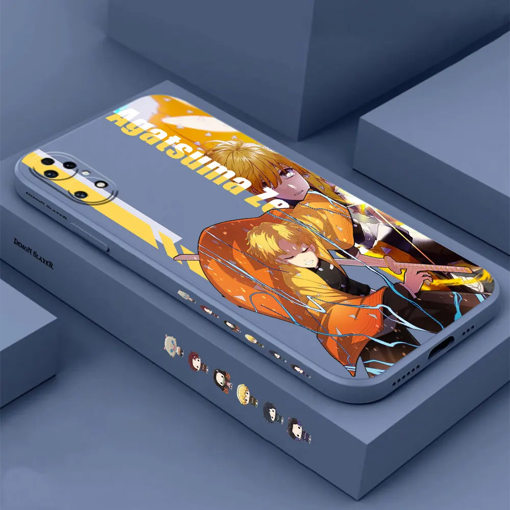 Demon Slayer Agatsuma Zenitsu Phone Case For Huawei P60 P50 P40 P30 P20 Mate 50 40 30 20 20X 10 Colour Liquid Silicone Cover