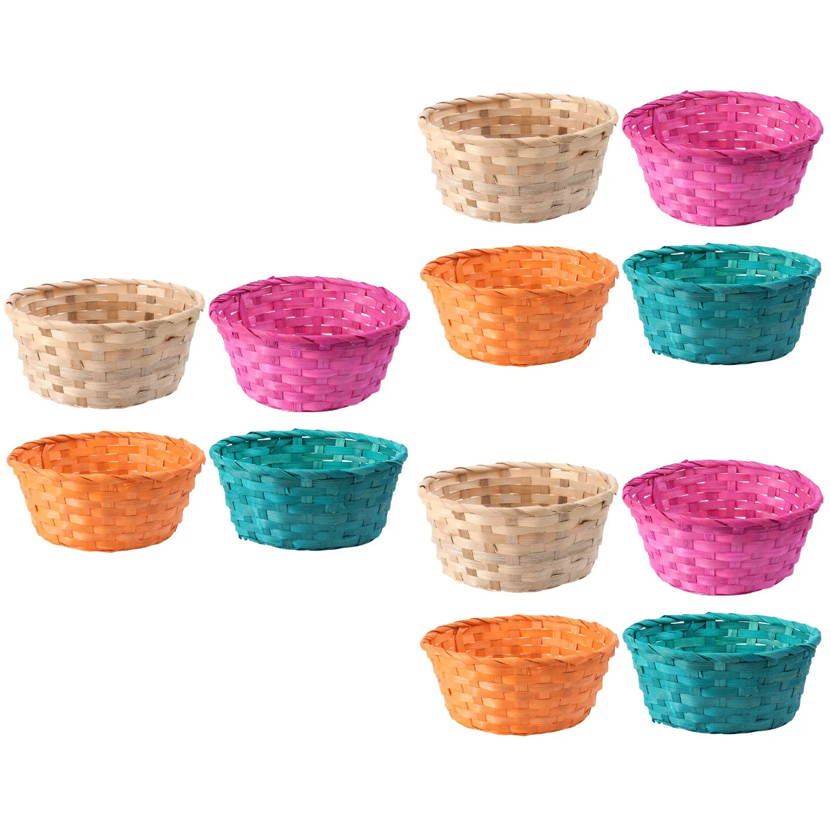 

12 Pcs Colorful Baskets Round Egg Baskets Easter Children's Day Props