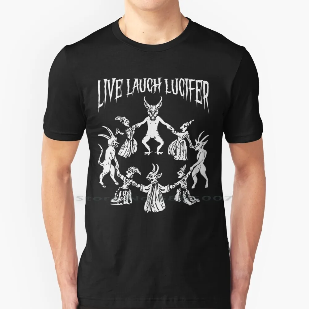 

Live Launch Lucifer T Shirt 100% Cotton Baphomet Occult Devil Satanist Satanc Satanic Temple Demon Witch Pagan Goat Head Bloody