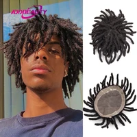 Dreadlocks New Men Toupee Kinky Curly 100% Human Hair Wigs for Black Man Afro Human Natural Hairpiece Men's Capillary Prothesis