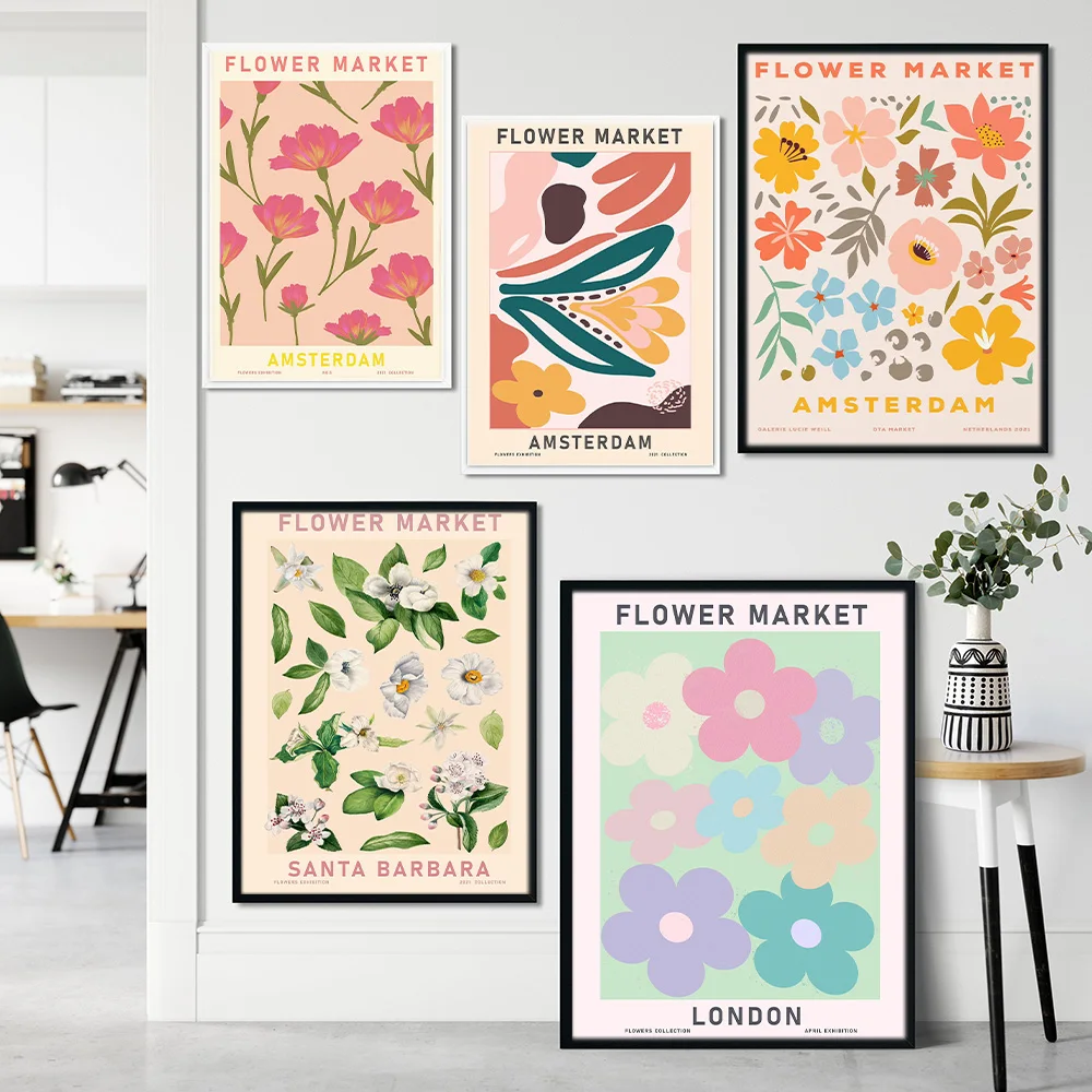 Абстрактный постер Matisse с изображением цветочного рынка настенное искусство