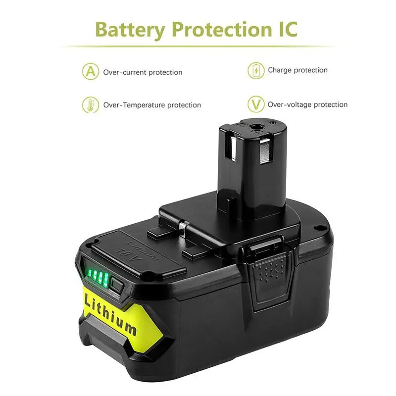 1-2 упаковки литий-ионный аккумулятор для Ryobi 18 в 6 0 Ач P108 + беспроводные