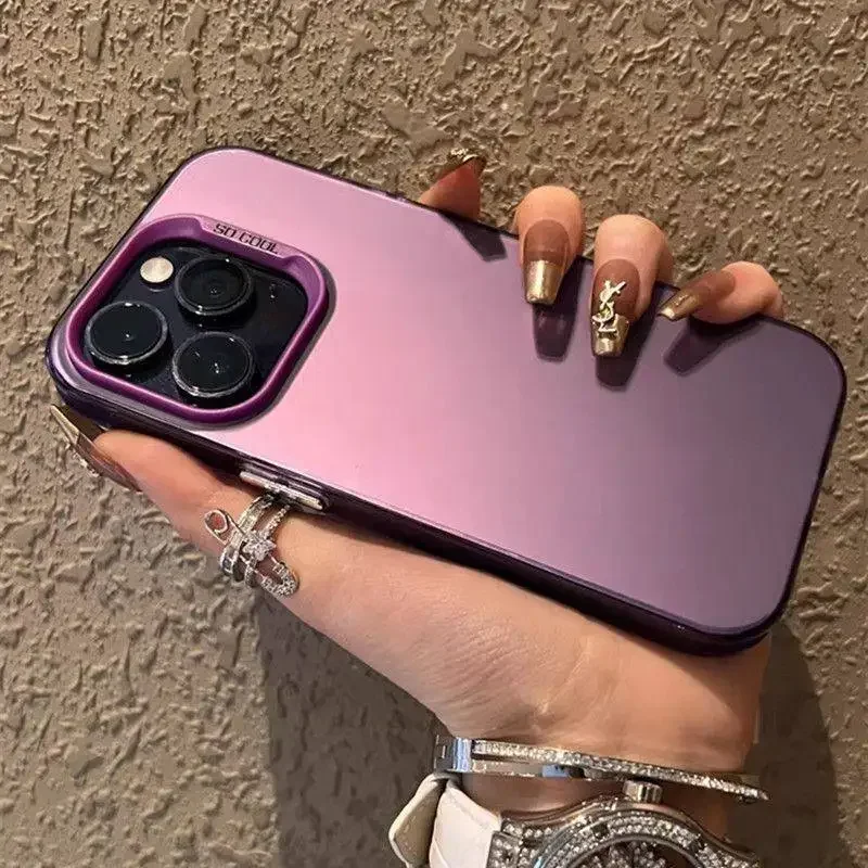 Матовый чехол Laser Metallic Aurora Color для iPhone 16 15 Pro Max 11 12 13 Mini 14 Plus Pls Ps Жесткий