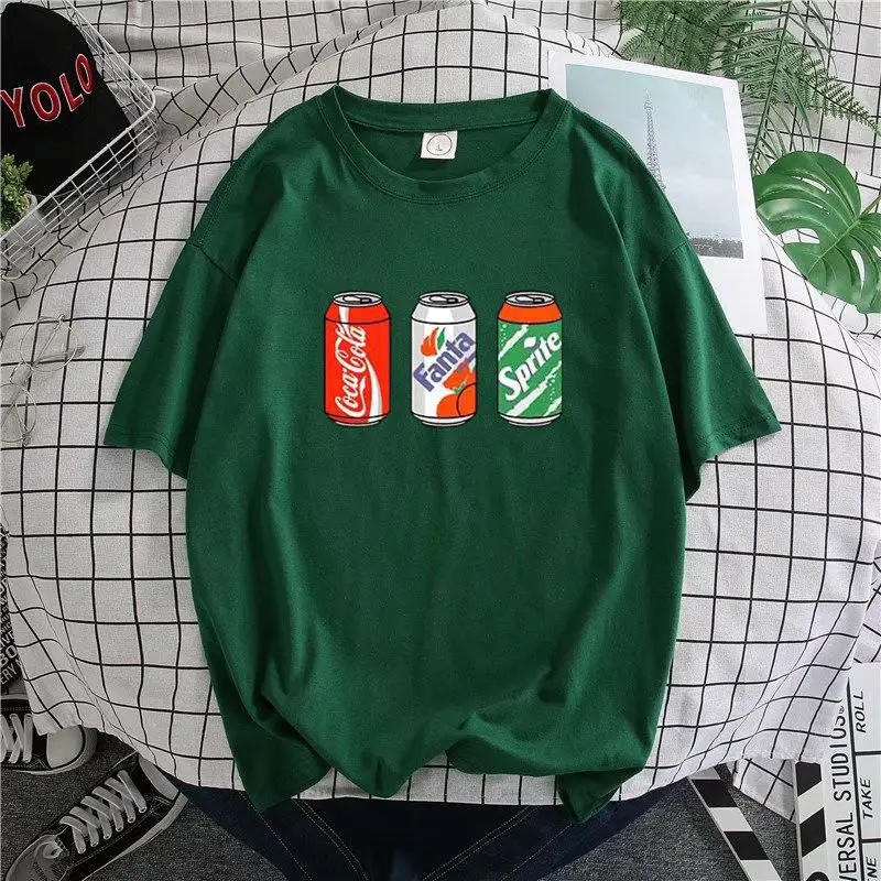 

Coca-Cola Summer Fashion Loose Personality Trend Printing Teen Student Short Sleeve T-Shirt Men