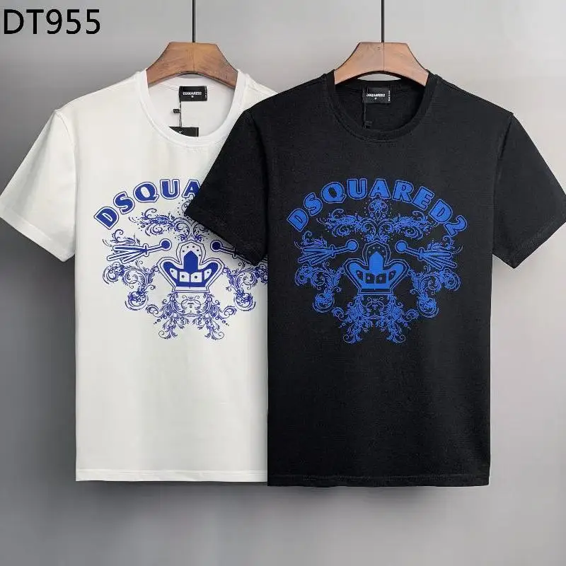 

2023 Dsquared2 Cotton Letter Print Casual Round Neck Short Sleeve Shirt DT955#