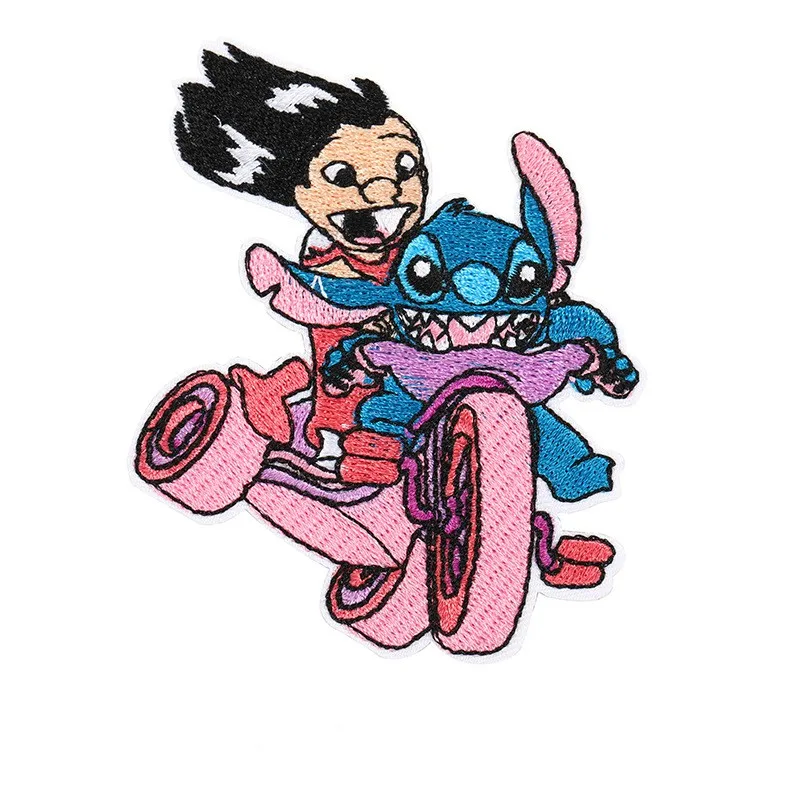Мультяшные кавайные аниме Лило и Ститч, патчи для одежды, футболок, сумок, шоса, Ститч, мотоцикл, патчи, наклейки для одежды