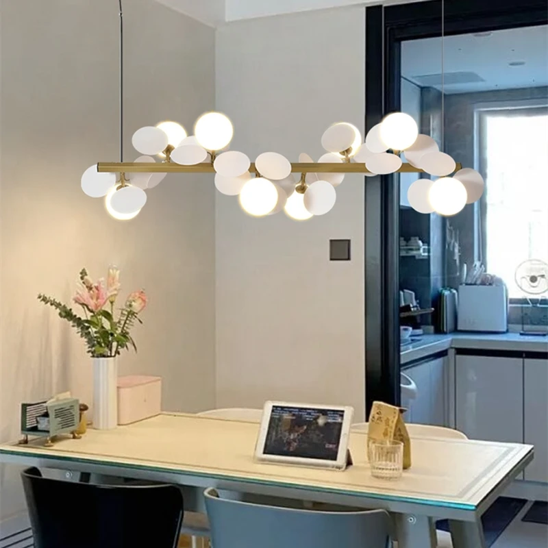 Скандинавская дизайнерская акриловая люстра со стеклянными шариками для