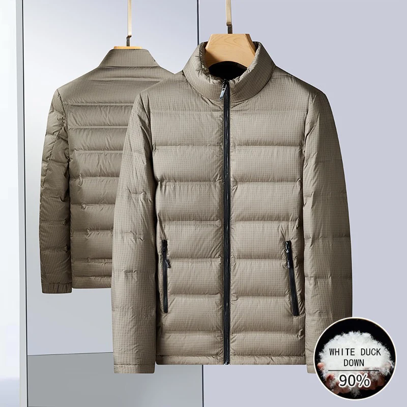 

90% White Duck Down Winter Men's Warm Down Jacket Fashion Casual Comfortable Male Padded Coat Male Plus Size 6XL 7XL