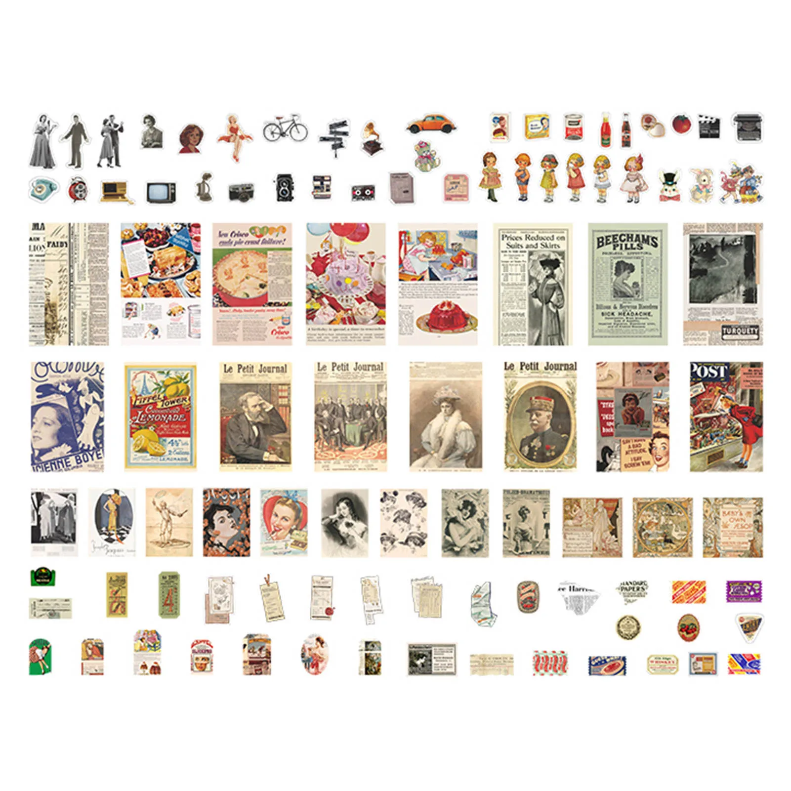 

Journamm 200pcs/pack Vintage Style Strip Stickers Stationery Supplies Planner Stickers Scrapbooking Decoration Label Stickers