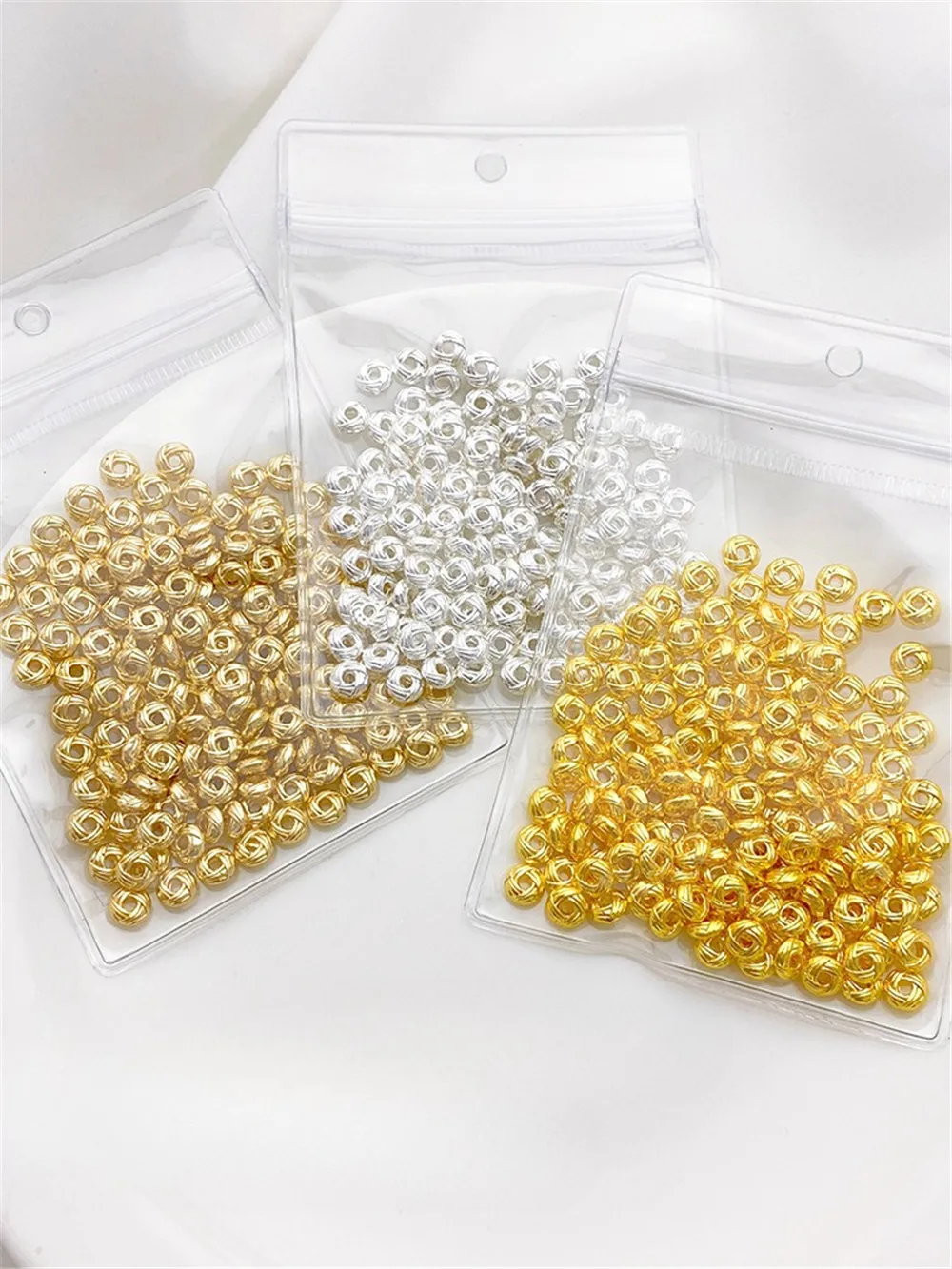 Позолоченные бусины 14K18K с витой обмоткой и узлом ананаса свободные ручной работы