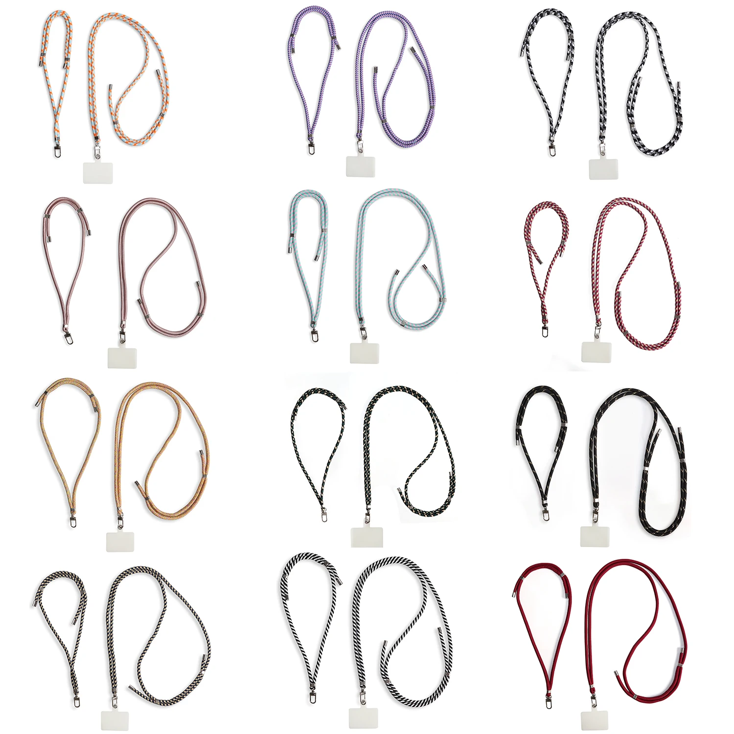

Phone Lanyard Adjustable Detachable Neck Cord Lanyard Strap Carabiner Compatible Pendant with Card for Mobile Key Fobs Colors