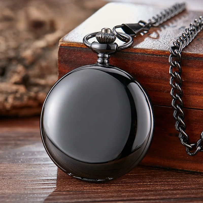 Steampunk Pocket Watch Clock Women Mechanical Hand Wind Smooth Silver Pendant White Dial Simple Stylish FOB