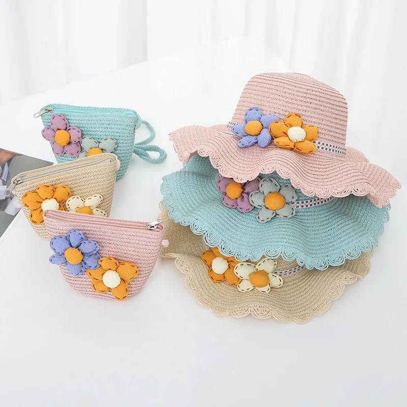 

Sun Hat Women Fisherman Hat Luffy Hat Parent Child Straw Hat Foldable Bag Flower Basin Hat Travel Holiday Cosplay Sun Beach Hat