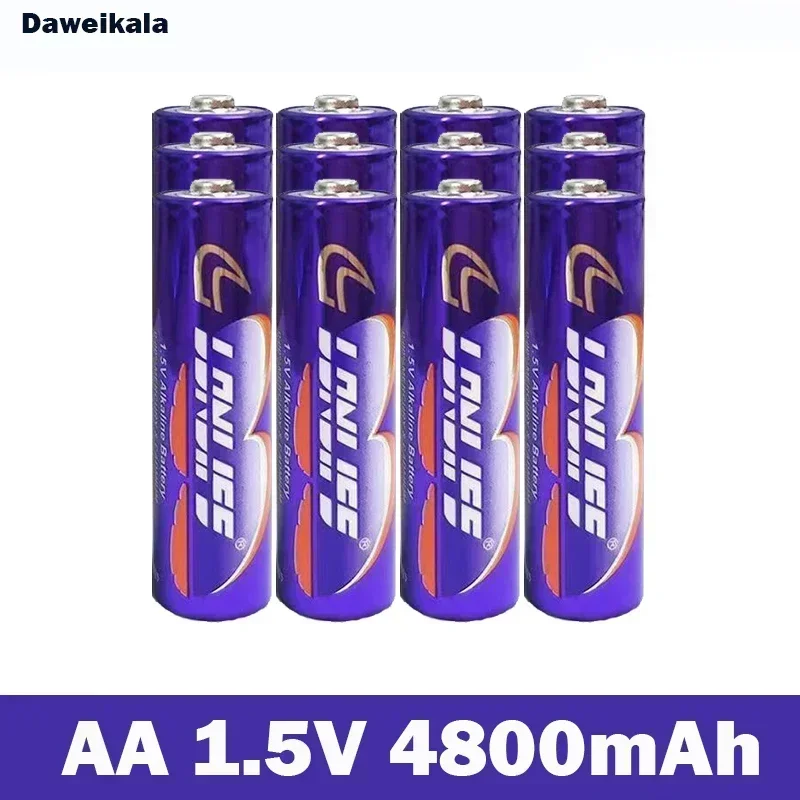 Фото   Аккумуляторная батарея AA 1,5 В, 4800 мАч, новая щелочная перезаряжаемая батарея AAA 1,5 В, подходит для светодиодных фонарей, игрушек, MP3-плееров №3