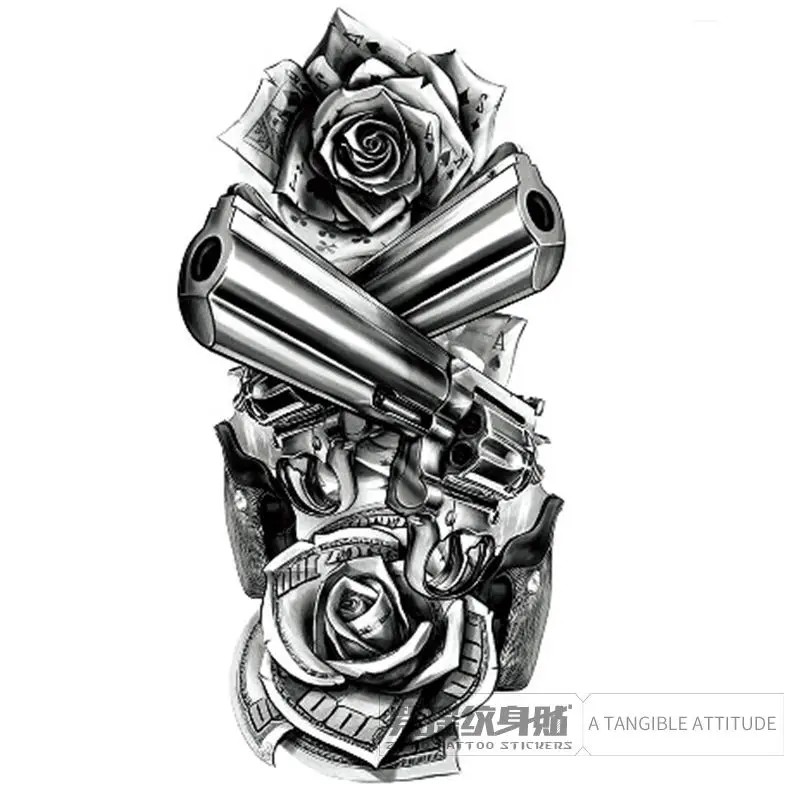 Новинка 2022 сексуальные пистолеты Черные Водонепроницаемые тату-наклейки в стиле