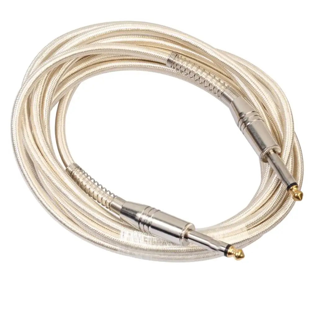 

5m Gold 1/4" 6.35mm Male to Male Cable for Electric Guitar Bass