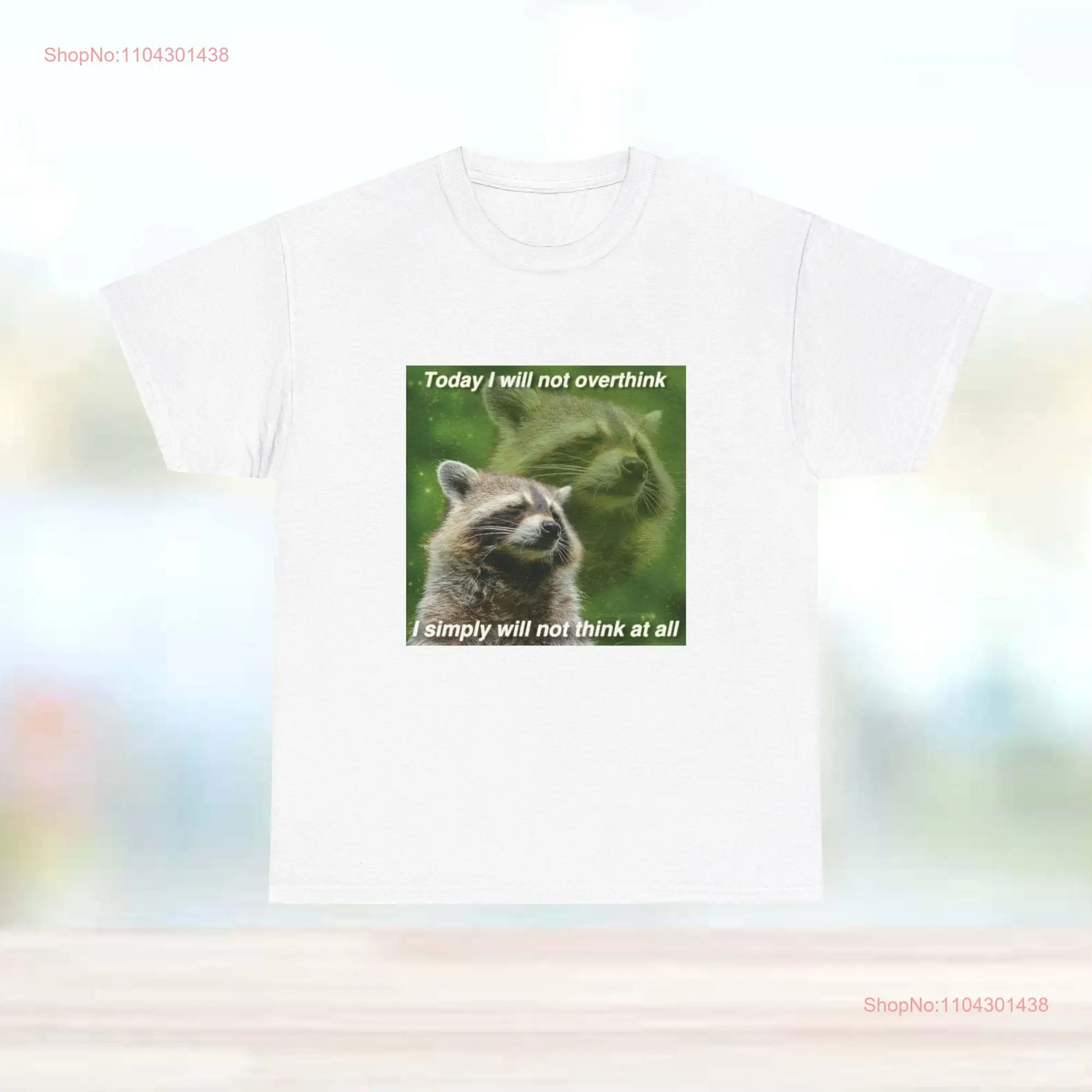 Футболка I Will Not Think Raccoon Meme Tanuki Opossums Overthink в стиле ретро 90-х с длинными или короткими