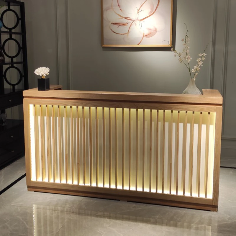 Деревянные центральные стойки регистрации для клиентов касса салона красоты