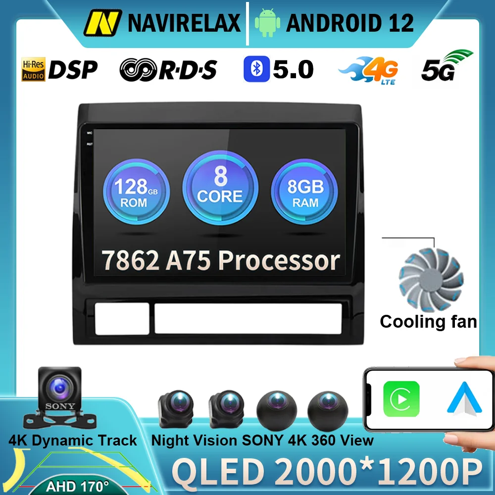 

Автомагнитола 9 дюймов, Android 12 Carplay для TOYOTA TACOMA HILUX 2005 - 2013 LHD, Авторадио, мультимедийный видеоплеер, GPS, DVR, IPS экран, BT