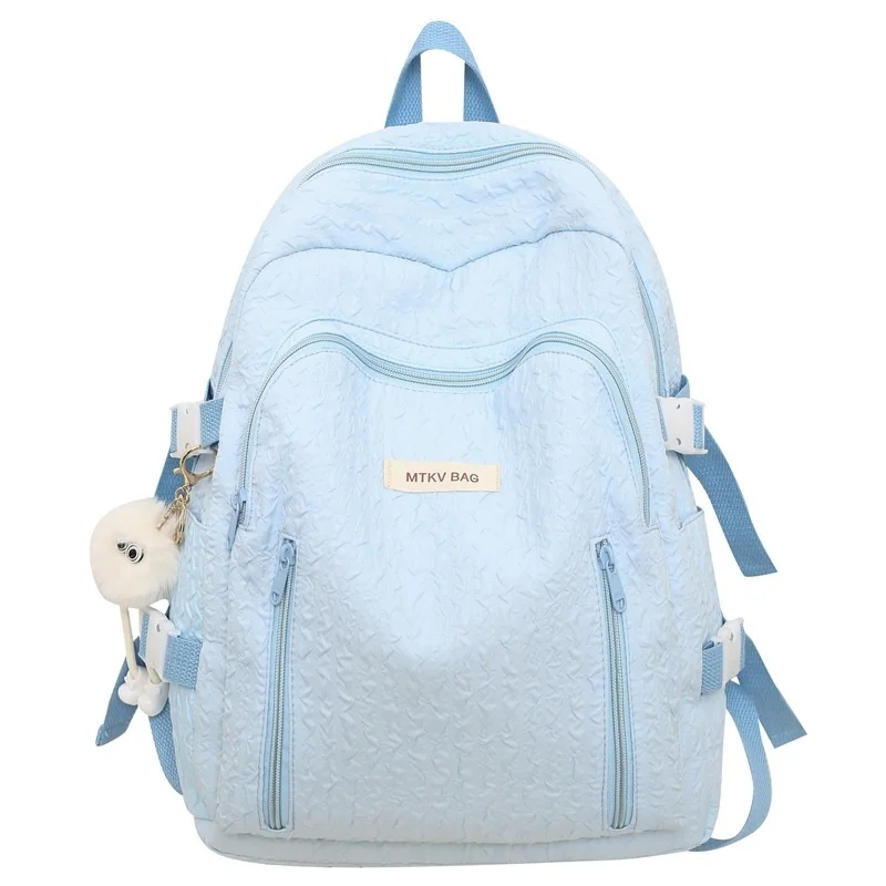 

Fashion Waterproof Bubble Lattice Women Backpack Kawaii Ladies Solid Travel Bag Preppy Schoolbag for Girls Laptop Bookbag 2023
