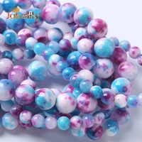 natural blue purple tourmaline persian jades stone beads round beads for jewelry making diy bracelets necklaces 6 8 10 12mm 15