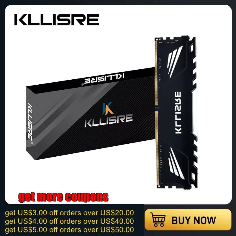 

2023New Kllisre DDR3 DDR4 4GB 8GB 16GB memoria ram 1333 1600 1866 2400 2666 3200 Memory Desktop Dimm with Heat Sink