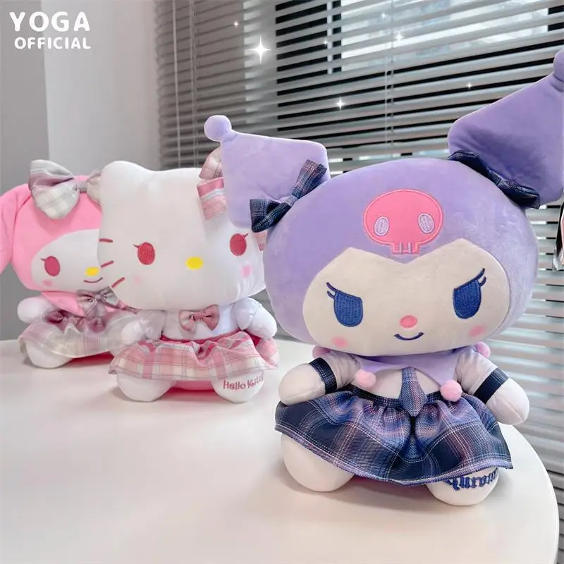 

Genuine Sanrio Plush Toys Hello Kitty Cat Kawaii Kuromi Melody Jk Girl Series Cute Plush Doll Friend Gifts