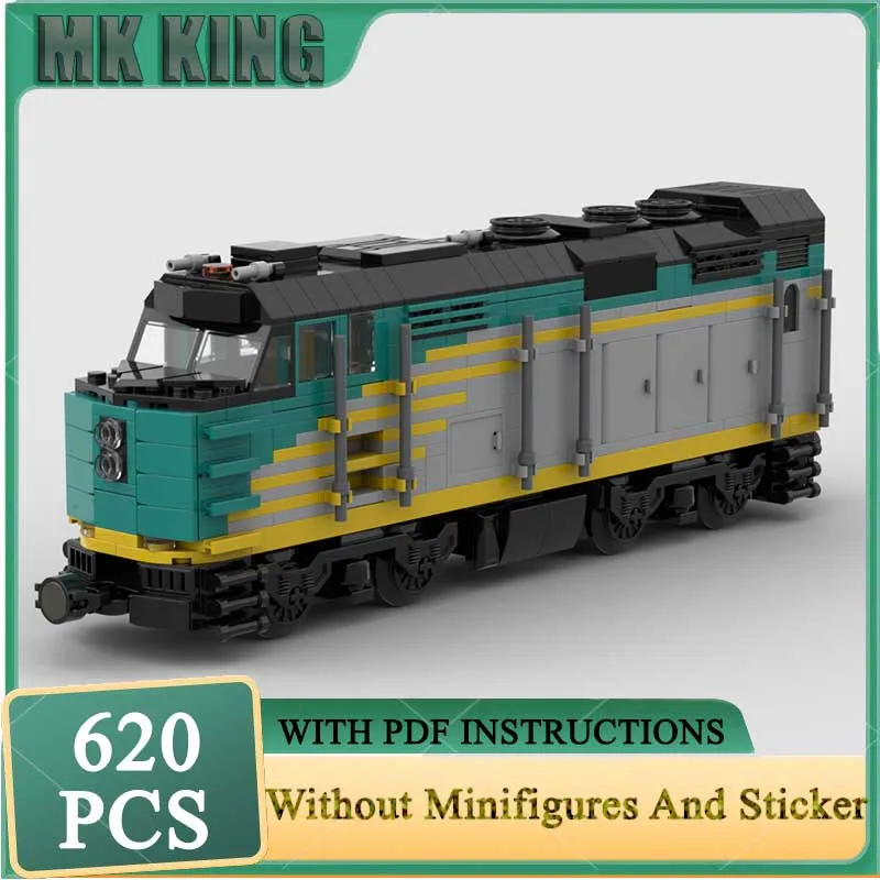 Фото Железнодорожный поезд Moc Building Bricks Via Rail - модель локомотива F40PH-2D, технологические блоки, подарок, рождественская игрушка, набор для самостоятельной сборки №1