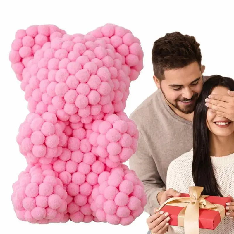 

Детский Классический розовый медведь, мягкий плюшевый мишка, отличный подарок на первый день рождения, украшение для дома, гостиной
