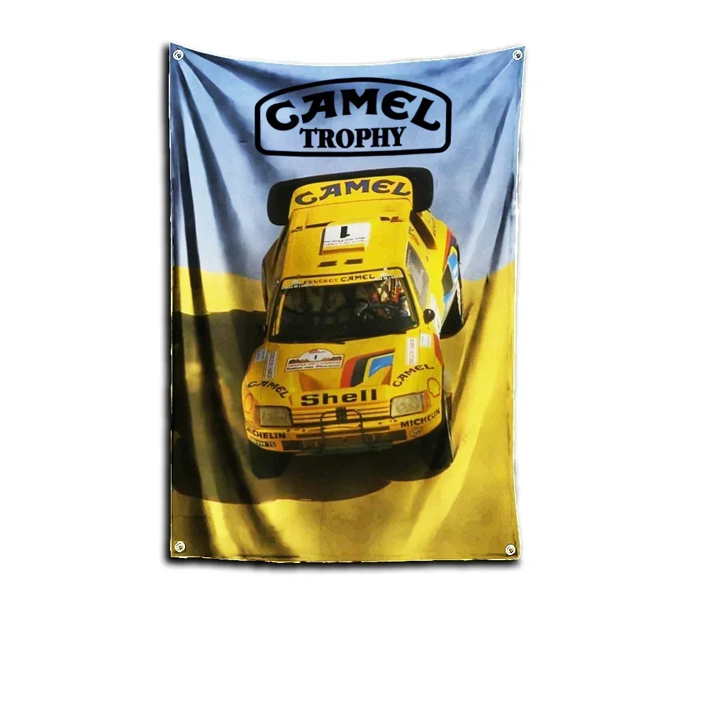 Фото 3x5 футов CAMEL TROPHY Автомобильный флаг Полиэстер с цифровой печатью Автомобильный баннер для гаража Настенное украшение для двери с латунными втулками №5