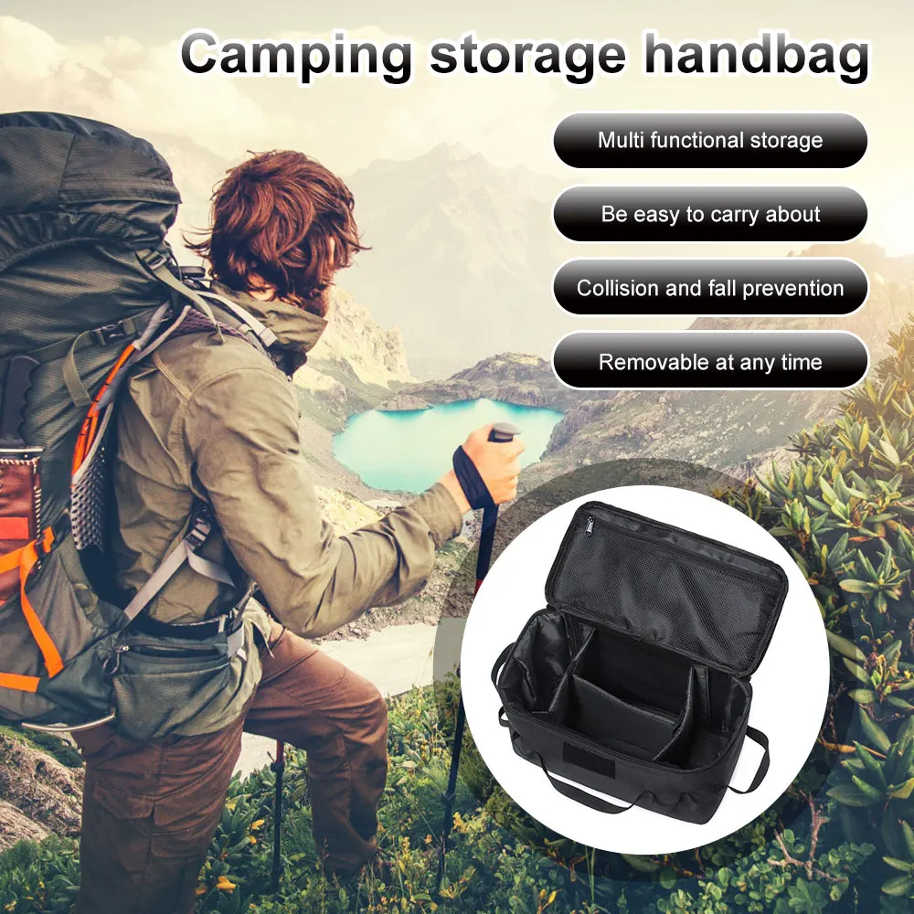 

Outdoor Camping Gas Tank Storage Bag Large Capacity Ground Nail Tool Bag Gas Canister Picnic Cookware Utensils Kit Organizer