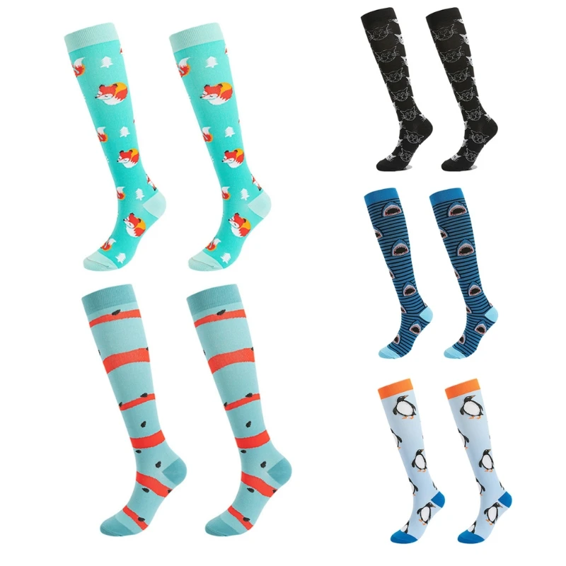 

5 пар, женские компрессионные чулки до колена, 37JB