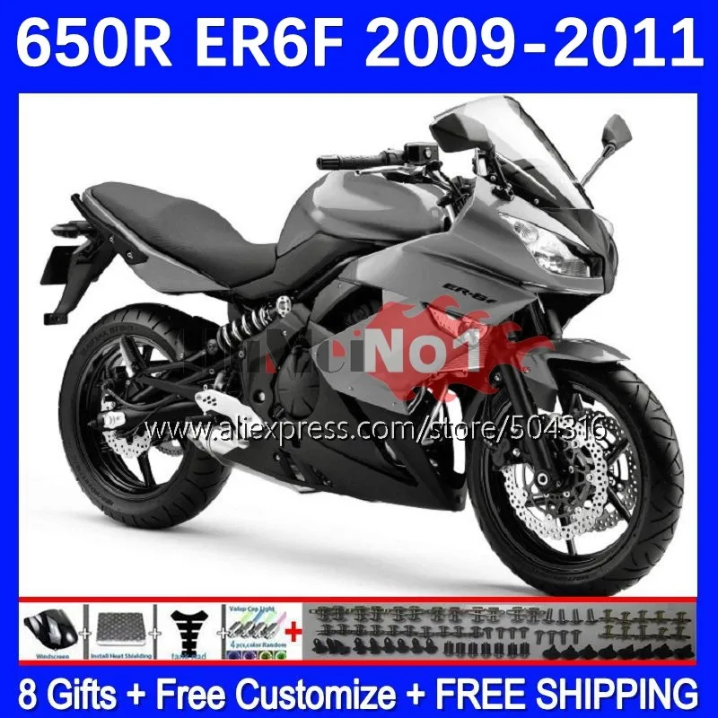 

OEM Body For KAWASAKI NINJA 650R ER 6F ER6 ER 6 F ER-6F 09-11 174MC.31 ER6F 09 10 11 650 R 2009 2010 2011 Fairings glossy grey