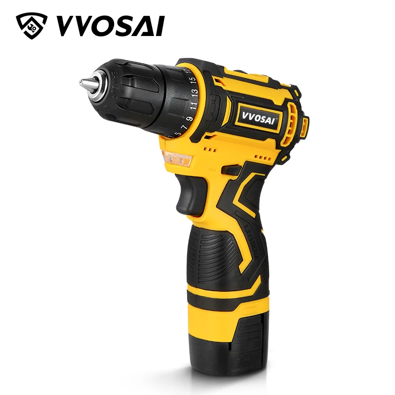 VVOSAI MT-Series 16V Max Brushless Screwdriver 25+1 2-Speeds Electric Drill 32N.m DC Lithium-Ion Battery Cordless Power Tools