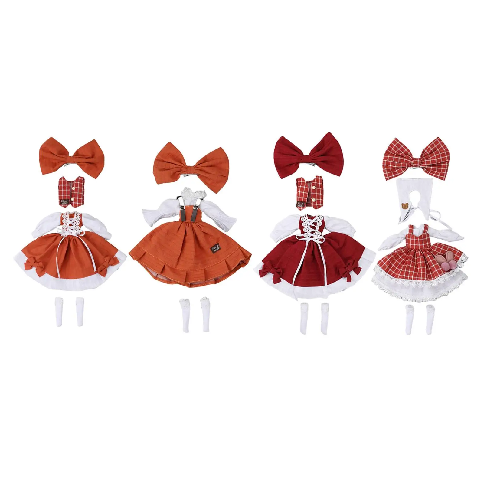 

Cute Doll Clothes 1:6 Girl Doll Clothing Dress up with Hair Accessories Toys Costume Doll Skirts Outfits for Ob24 Ob22