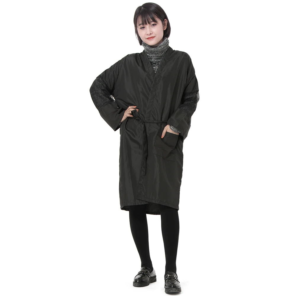 

Pro Silk Hairdresser Kimono Robe Breathable Polyester Net Sleeve Spa Beauty Kimono Gown Salon Working Wrap In Light Weight