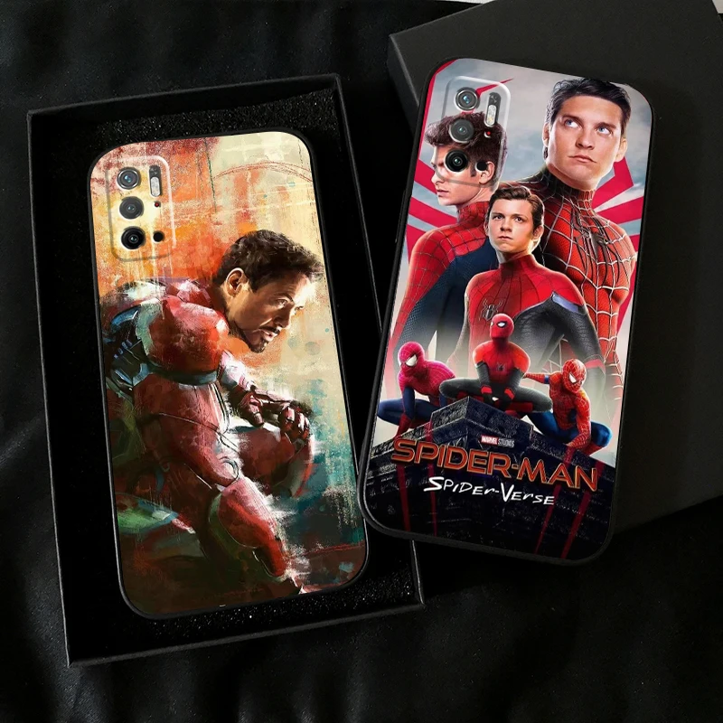 

Avengers Iron Man Spiderman For Xiaomi Poco X3 PRO NFC POCO M3 M3 Pro 5G X3 F3 GT Phone Case Carcasa Black Soft Back Coque