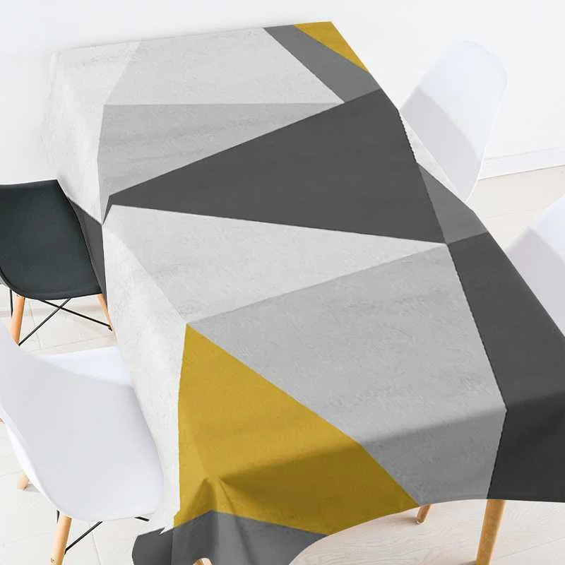 

Geometric Striped 3D Tablecloth Multi-coloured Patchwork Pattern Thick Washable Rectangular Tablecloth for Kitchen Table Runner